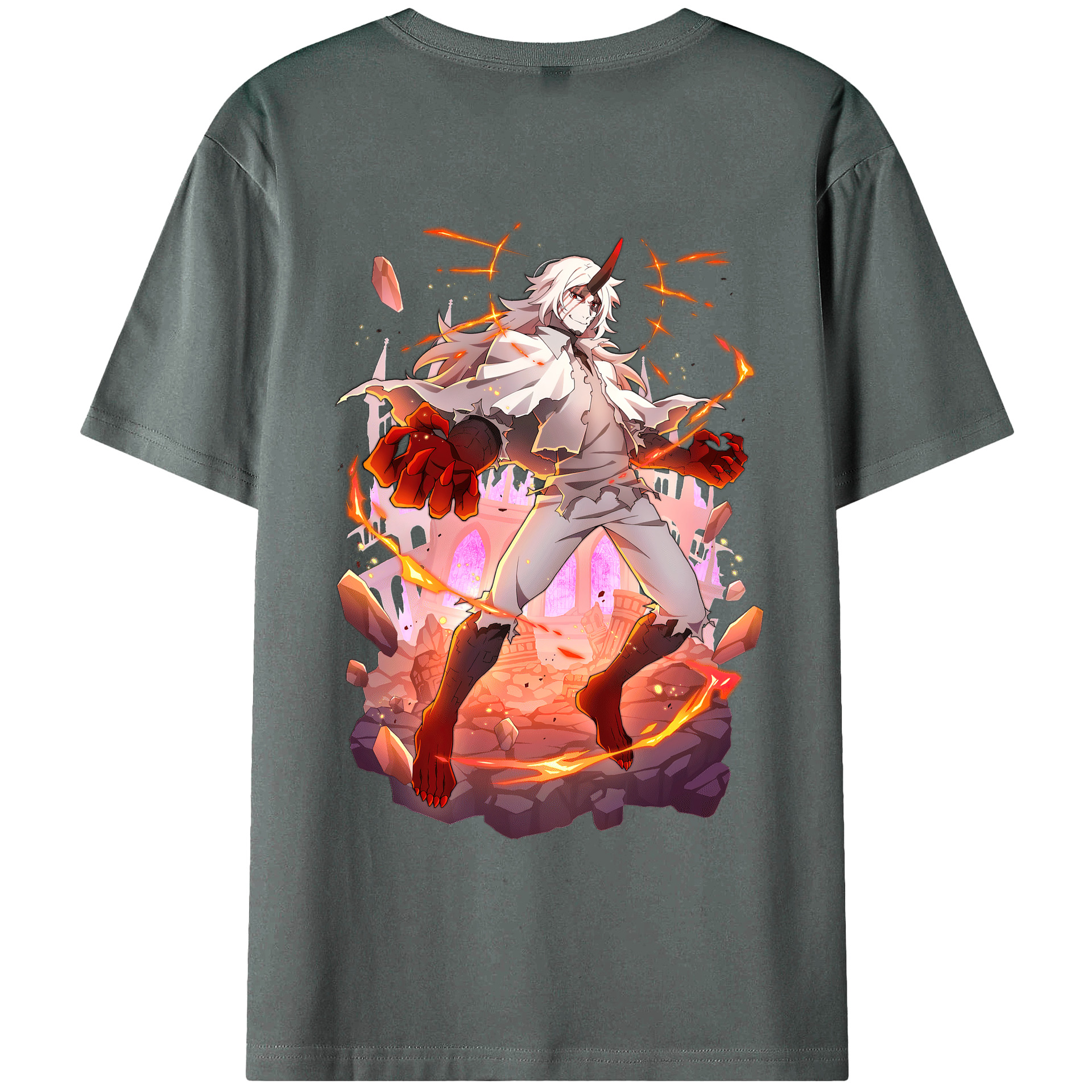 （画像用） 文豪ストレイドッグス Bungo Stray Dogs 綿100％ メンズ半袖Tシャツ（バックプリント） 通気性